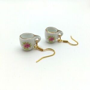 Bridgerton Ceramic Tea Cup Charm Earrings